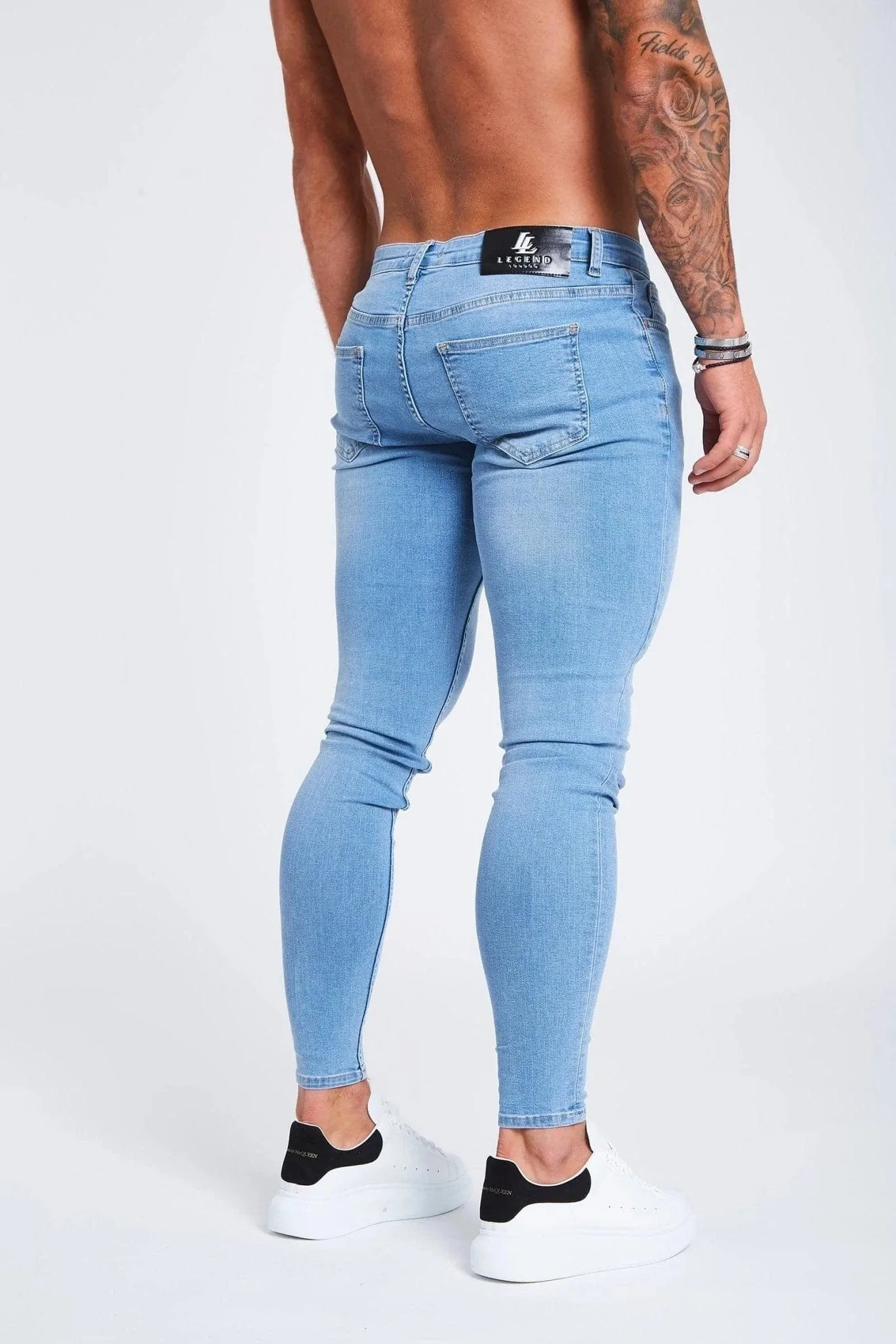 SKINNY FIT JEANS NON RIPPED - LIGHT BLUE - Image 4