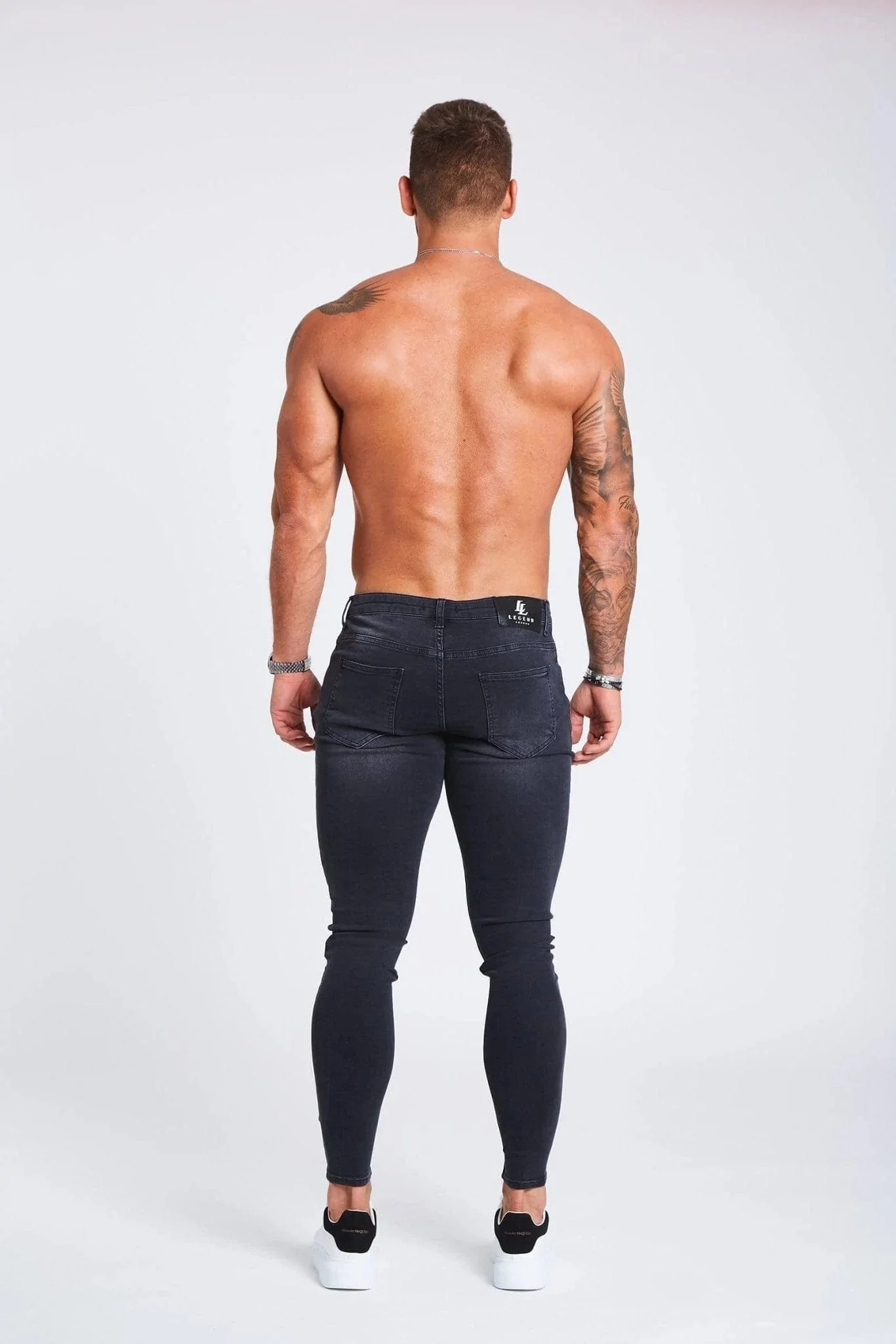 SKINNY FIT JEANS NON RIPPED - GREY - Image 4
