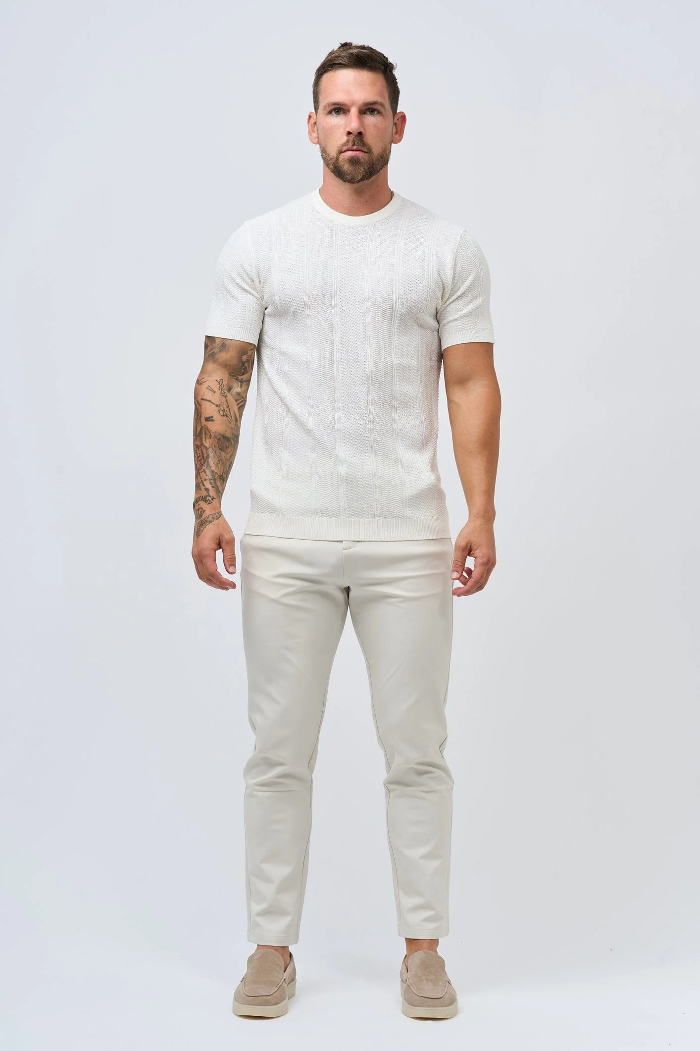 TEXTURED TEE - WHITE - Image 3
