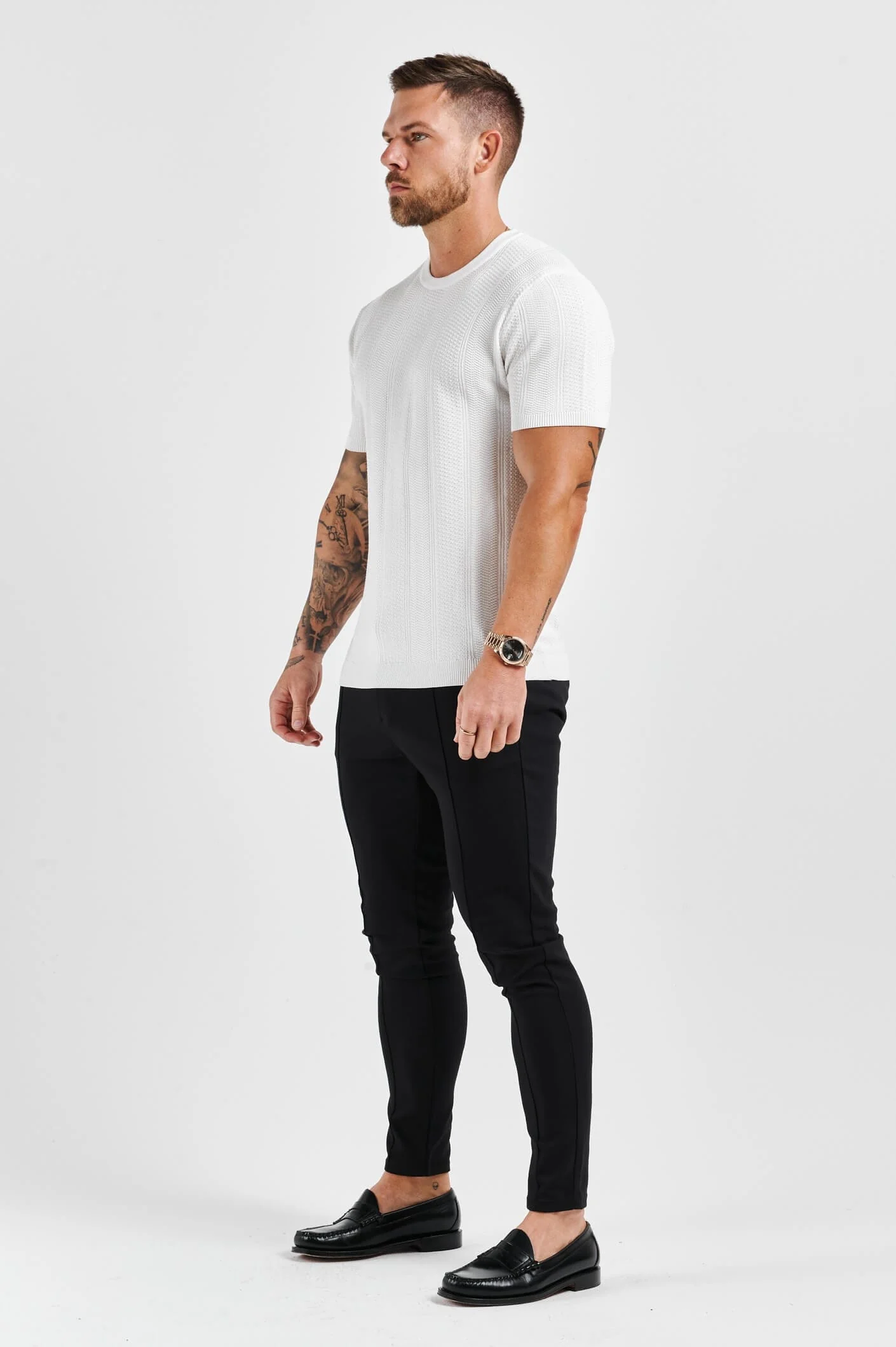 TEXTURED TEE - WHITE - Image 6