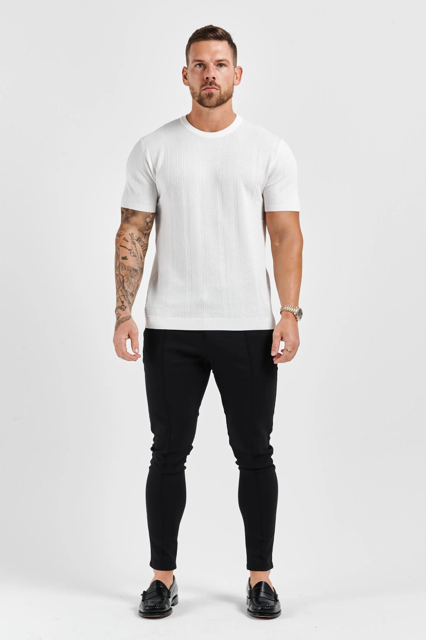 TEXTURED TEE - WHITE - Image 7