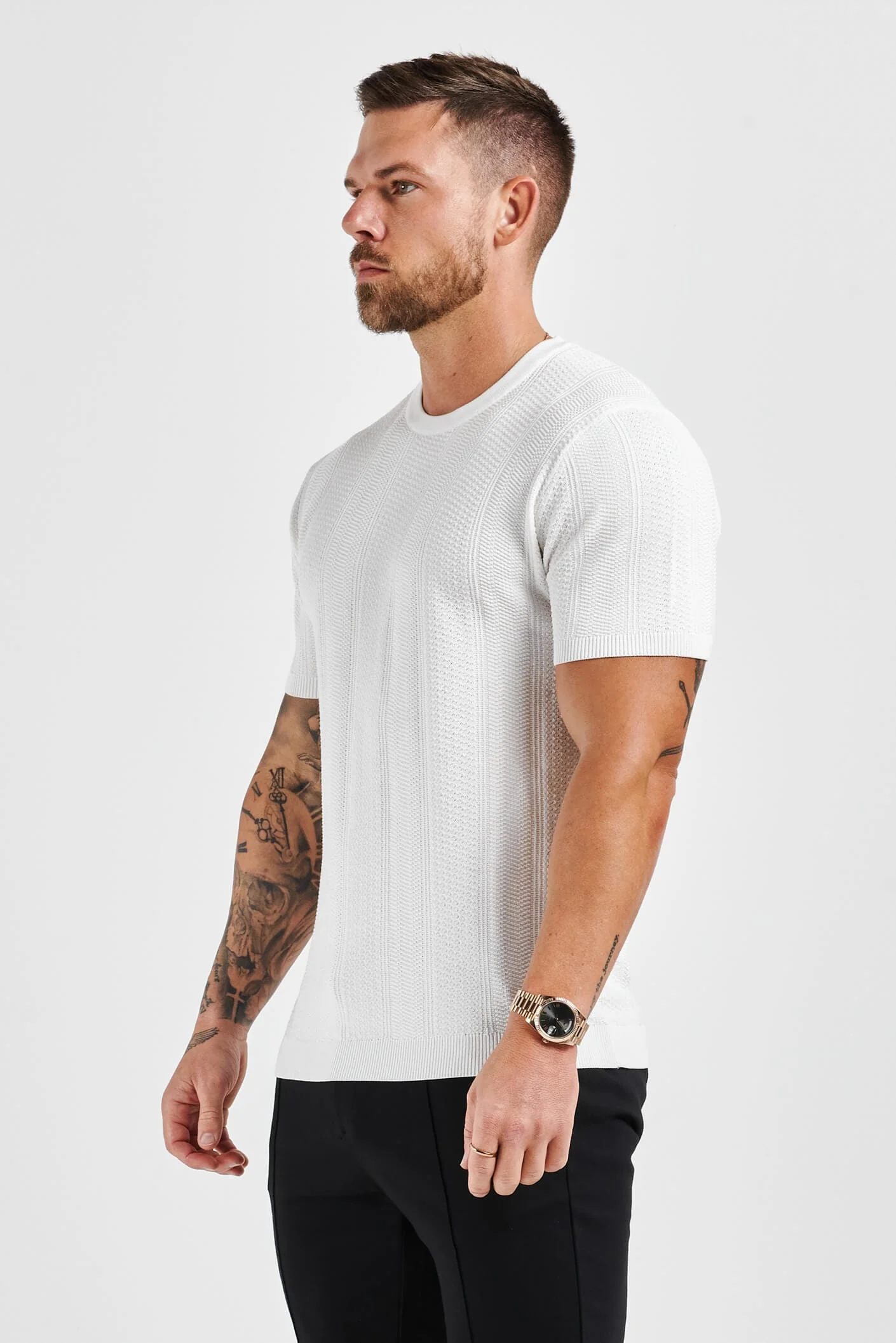 TEXTURED TEE - WHITE - Image 9